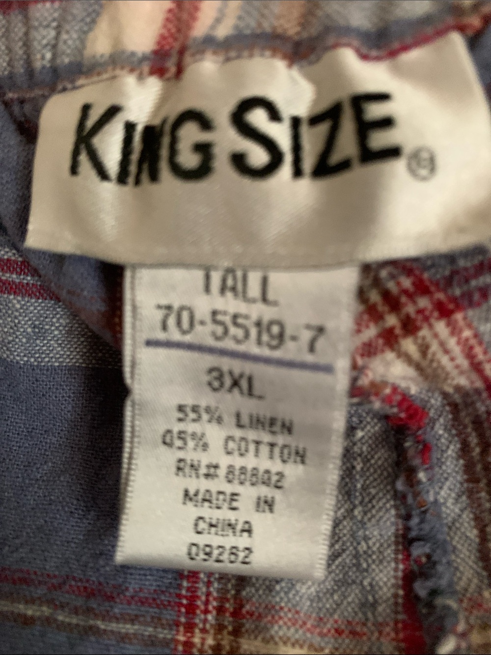 Men’s Blue Plaid Shorts with Elastic Waist - Picture 3 of 3